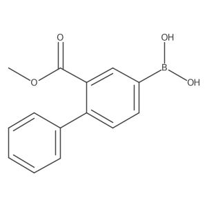 [3-(Methoxycarbonyl)-4-phenylphenyl]boronic acid结构式
