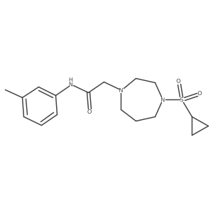 2-[4-(cyclopropanesulfonyl)-1,4-diazepan-1-yl]-N-(3-methylphenyl)acetamide结构式