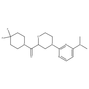2-[2-(4,4-difluoropiperidine-1-carbonyl)morpholin-4-yl]-N,N-dimethylpyrimidin-4-amine Structure