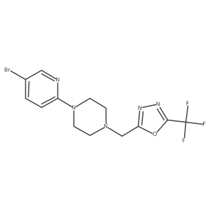 1-(5-Bromopyridin-2-yl)-4-{[5-(trifluoromethyl)-1,3,4-oxadiazol-2-yl]methyl}piperazine结构式