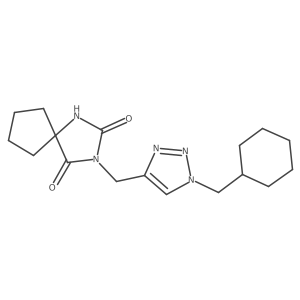3-{[1-(cyclohexylmethyl)-1H-1,2,3-triazol-4-yl]methyl}-1,3-diazaspiro[4.4]nonane-2,4-dione结构式