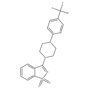 3-[4-[5-(Trifluoromethyl)pyridin-2-yl]piperazin-1-yl]-1,2-benzothiazole 1,1-dioxide Structure