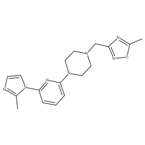 1-[(5-methyl-1,2,4-oxadiazol-3-yl)methyl]-4-[6-(2-methyl-1H-imidazol-1-yl)pyridin-2-yl]piperazine Structure