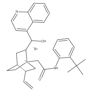 (1S,2R,4S,5R)-1-(2-((2-(tert-Butyl)phenyl)amino)-2-oxoethyl)-2-((S)-hydroxy(quinolin-4-yl)methyl)-5-vinylquinuclidin-1-ium bromide结构式