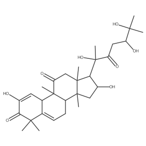 (8S,9R,10R,13R,14S,16R,17R)-2,16-dihydroxy-4,4,9,13,14-pentamethyl-17-[(2R,5S)-2,5,6-trihydroxy-6-methyl-3-oxoheptan-2-yl]-8,10,12,15,16,17-hexahydro-7H-cyclopenta[a]phenanthrene-3,11-dione结构式