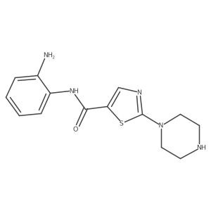 N-(2-aminophenyl)-2-piperazin-1-yl-1,3-thiazole-5-carboxamide结构式