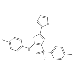 4-[(4-chlorophenyl)sulfonyl]-N-(4-fluorophenyl)-2-(furan-2-yl)-1,3-oxazol-5-amine结构式
