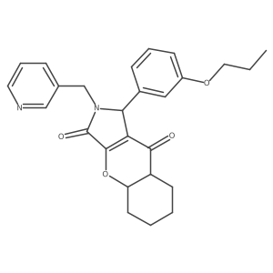 1-(3-propoxyphenyl)-2-(pyridin-3-ylmethyl)-4a,5,6,7,8,8a-hexahydro-1H-chromeno[2,3-c]pyrrole-3,9-dione Structure