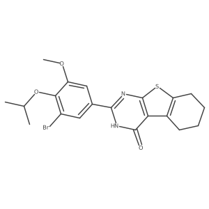 2-[3-bromo-5-methoxy-4-(propan-2-yloxy)phenyl]-5,6,7,8-tetrahydro[1]benzothieno[2,3-d]pyrimidin-4(3H)-one结构式