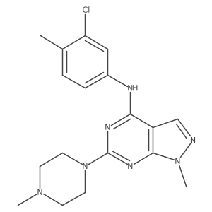 N-(3-chloro-4-methylphenyl)-1-methyl-6-(4-methylpiperazin-1-yl)-1H-pyrazolo[3,4-d]pyrimidin-4-amine Structure