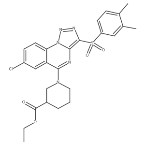 Ethyl 1-(7-chloro-3-((3,4-dimethylphenyl)sulfonyl)-[1,2,3]triazolo[1,5-a]quinazolin-5-yl)piperidine-3-carboxylate Structure