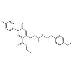 Ethyl 1-(4-fluorophenyl)-4-(2-((4-methoxyphenethyl)amino)-2-oxoethoxy)-6-oxo-1,6-dihydropyridazine-3-carboxylate Structure