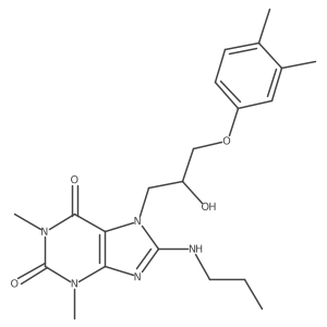 7-(3-(3,4-dimethylphenoxy)-2-hydroxypropyl)-1,3-dimethyl-8-(propylamino)-1H-purine-2,6(3H,7H)-dione Structure