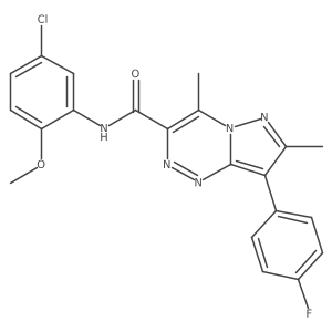 N-(5-chloro-2-methoxyphenyl)-8-(4-fluorophenyl)-4,7-dimethylpyrazolo[5,1-c][1,2,4]triazine-3-carboxamide结构式