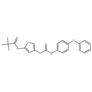 N-(4-(2-oxo-2-((4-phenoxyphenyl)amino)ethyl)thiazol-2-yl)pivalamide结构式