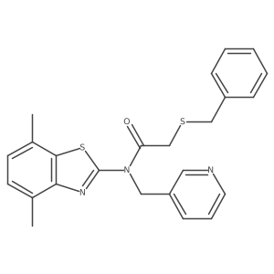 2-(benzylthio)-N-(4,7-dimethylbenzo[d]thiazol-2-yl)-N-(pyridin-3-ylmethyl)acetamide结构式