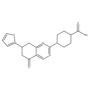 1-[7-(Furan-2-yl)-5-oxo-5,6,7,8-tetrahydroquinazolin-2-yl]piperidine-4-carboxamide结构式