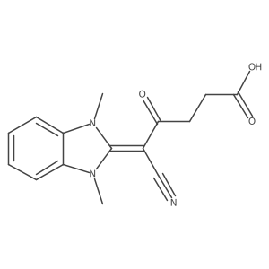 5-cyano-5-(1,3-dimethyl-2,3-dihydro-1H-1,3-benzodiazol-2-ylidene)-4-oxopentanoic acid Structure