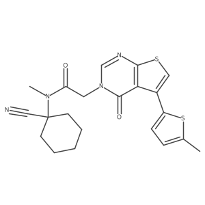 N-(1-cyanocyclohexyl)-N-methyl-2-[5-(5-methylthiophen-2-yl)-4-oxo-3H,4H-thieno[2,3-d]pyrimidin-3-yl]acetamide Structure