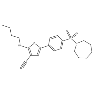 2-(4-(Azepan-1-ylsulfonyl)phenyl)-5-(butylamino)oxazole-4-carbonitrile Structure
