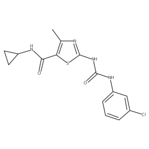 2-(3-(3-chlorophenyl)ureido)-N-cyclopropyl-4-methylthiazole-5-carboxamide结构式