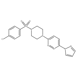 3-(4-((4-chlorophenyl)sulfonyl)piperazin-1-yl)-6-(1H-pyrazol-1-yl)pyridazine结构式