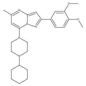 7-(4-Cyclohexylpiperazin-1-yl)-2-(3,4-dimethoxyphenyl)-5-methylpyrazolo[1,5-a]pyrimidine结构式