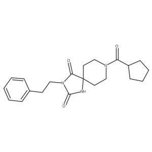 8-(Cyclopentanecarbonyl)-3-phenethyl-1,3,8-triazaspiro[4.5]decane-2,4-dione结构式