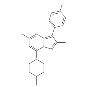 3-(4-Fluorophenyl)-2,5-dimethyl-7-(4-methylpiperidin-1-yl)pyrazolo[1,5-a]pyrimidine结构式