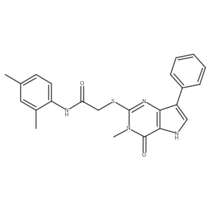 N-(2,4-dimethylphenyl)-2-({3-methyl-4-oxo-7-phenyl-3H,4H,5H-pyrrolo[3,2-d]pyrimidin-2-yl}sulfanyl)acetamide结构式