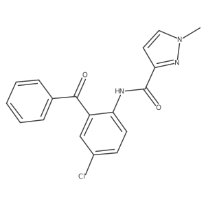 N-(2-benzoyl-4-chlorophenyl)-1-methyl-1H-pyrazole-3-carboxamide结构式