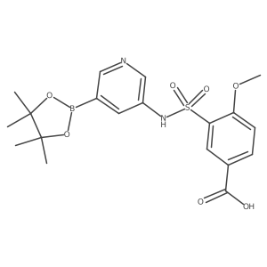 4-Methoxy-3-[[5-(4,4,5,5-tetramethyl-1,3,2-dioxaborolan-2-yl)pyridin-3-yl]sulfamoyl]benzoic acid结构式