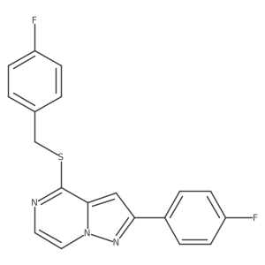 4-[(4-Fluorobenzyl)thio]-2-(4-fluorophenyl)pyrazolo[1,5-a]pyrazine Structure