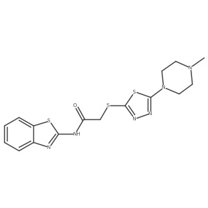 N-(benzo[d]thiazol-2-yl)-2-((5-(4-methylpiperazin-1-yl)-1,3,4-thiadiazol-2-yl)thio)acetamide Structure