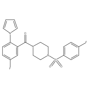 {4-[(4-fluorophenyl)sulfonyl]piperazin-1-yl}[5-fluoro-2-(1H-pyrrol-1-yl)phenyl]methanone Structure