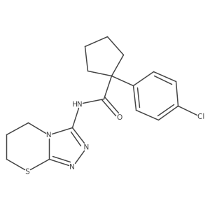 1-(4-chlorophenyl)-N-(6,7-dihydro-5H-[1,2,4]triazolo[3,4-b][1,3]thiazin-3-yl)cyclopentanecarboxamide结构式