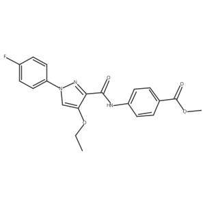 methyl 4-(4-ethoxy-1-(4-fluorophenyl)-1H-pyrazole-3-carboxamido)benzoate结构式