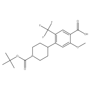 4-(1-(Tert-butoxycarbonyl)piperidin-4-yl)-5-(trifluoromethyl)-2-methoxybenzoic acid Structure