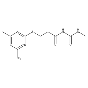 3-((4-Amino-6-methylpyrimidin-2-yl)thio)-N-(methylcarbamoyl)propanamide Structure