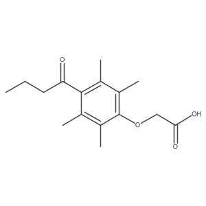 2-[2,3,5,6-Tetramethyl-4-(1-oxobutyl)phenoxy]acetic acid结构式
