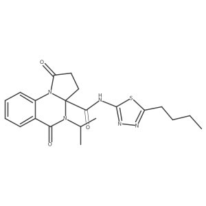 N-[(2Z)-5-butyl-1,3,4-thiadiazol-2(3H)-ylidene]-1,5-dioxo-4-(propan-2-yl)-2,3,4,5-tetrahydropyrrolo[1,2-a]quinazoline-3a(1H)-carboxamide Structure