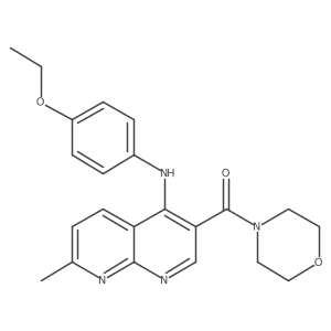 (4-((4-Ethoxyphenyl)amino)-7-methyl-1,8-naphthyridin-3-yl)(morpholino)methanone结构式
