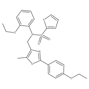 N-(2-ethoxyphenyl)-N-((2-(4-ethoxyphenyl)-5-methyloxazol-4-yl)methyl)thiophene-2-sulfonamide结构式