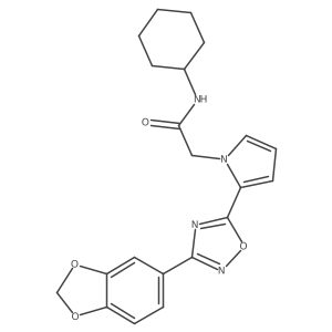 2-{2-[3-(1,3-benzodioxol-5-yl)-1,2,4-oxadiazol-5-yl]-1H-pyrrol-1-yl}-N-cyclohexylacetamide结构式