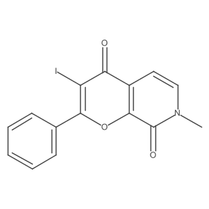 3-Iodo-7-methyl-2-phenyl-7H-pyrano[2,3-c]pyridine-4,8-dione结构式