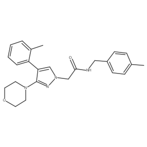 N-(4-methylbenzyl)-2-(3-morpholino-4-(o-tolyl)-1H-pyrazol-1-yl)acetamide结构式