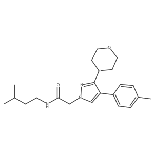 N-isopentyl-2-(3-morpholino-4-(p-tolyl)-1H-pyrazol-1-yl)acetamide结构式