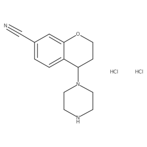 4-(Piperazin-1-yl)chromane-7-carbonitrile dihydrochloride结构式