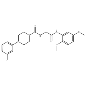 4-(3-chlorophenyl)-N-{2-[(2,5-dimethoxyphenyl)amino]-2-oxoethyl}piperazine-1-carboxamide Structure