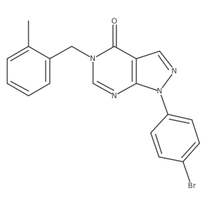 1-(4-bromophenyl)-5-(2-methylbenzyl)-1,5-dihydro-4H-pyrazolo[3,4-d]pyrimidin-4-one结构式